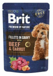 M&auml;rg koeratoit Brit Premium By Nature Fillets In Gravy, veiseliha/porgand, 0.085 kg
