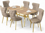 S&ouml;&ouml;gitoa komplekt Kalune Design Esla, kulla v./tamm v./cappuccino v.