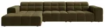 Nurgadiivan Cosmopolitan Design Chicago Bluvel 77, oliiv v., vasak, 167 x 294 cm x 78 cm