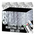 LED valguskardin Extralink 95405, 3 m, k&uuml;lm valge v., 300 LED