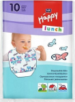 Pudip&otilde;ll, &uuml;hekordne Happy Disposable Bibs, valge v./mitmev&auml;rviline, 10 tk