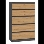 Kummut Malwa M5, antratsiit/tamm, 40 cm x 70 cm x 109.5 cm