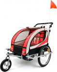 Jalgrattahaagis lastele Funfit 3in1, pol&uuml;vin&uuml;&uuml;lkloriid (pvc)/pol&uuml;ester/metall, punane v.