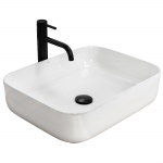 Vannitoa kraanikauss Rea Demi Slim, keraamiline, 51 cm x 39 cm x 13.5 cm, valge v.