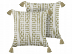Dekoratiivne padi Beliani Syringa, valge v./roheline v., 45 cm x 45 cm, 2 tk