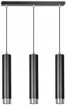 Valgusti rippuv Emibig Kibo 3, GU10, 3 x 8 W, must v./kroom v.