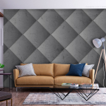 Fototapeet Artgeist Grey Symmetry - Geometric Pattern In Concrete Pattern With Light Joints, 70 cm x 100 cm