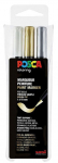 Tekstimarker Posca PCF-350, kuldne v./valge v./h&otilde;be v., 3 tk
