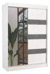 Riidekapp ADRK Toura 150, valge v./hall v., 61 cm x 150 cm x 215 cm, peegliga