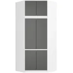 Riidekapp Akord Furniture Factory S100, valge v./hall v., 100 cm x 50 cm x 235 cm