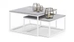 Kohvilaudade komplekt ADRK Kama 2In1, valge v./hall v., 65 - 75 cm, 2 tk