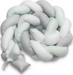 Kaitsepiire Sensillo Braid, valge v./roheline v./hall v., 210 cm x 30 cm