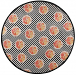 Vannitoa p&otilde;randamatt Foutastic Tranche, valge/must/oranž, 80 cm x 80 cm, &Oslash; 80 cm