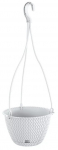 Rippuv lillepott Splofy DSPW230-S449, plastik, 23 cm x 23 cm, valge