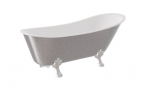 Vann, teisaldatav Besco Olaya Glam, 160 cm x 68 cm x 68 cm, ovaalne, h&otilde;be/kroom