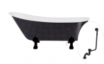 Vann, teisaldatav Besco Olaya Glam, 160 cm x 68 cm x 68 cm, ovaalne, must/grafiit