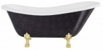 Vann, teisaldatav Besco Otylia Glam 160, 160 cm x 77 cm x 69.5 cm, ovaalne, kuldne/grafiit