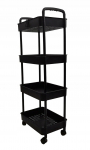 Ratastega riiul, must v., 27.5 cm x 38 cm x 105.5 cm