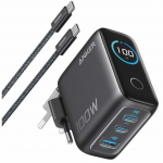 Telefoni laadija Anker Smart Display B121BGZ1, USB Type A/2 x USB Type C, tumehall v., 100 W