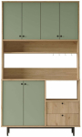 Multifunktsionaalne k&ouml;&ouml;gikapp Kalune Design RE7-SY, tamm v./roheline v., 35.5 cm x 120 cm x 205 cm