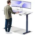 Arvutilaud reguleeritava k&otilde;rgusega Desktronic HomeOne 826 10, 160 cm x 80 cm, 119 cm, valge v./sinine v.