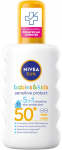 P&auml;evituse hooldussprei keha jaoks Nivea Babies & Kids Sensitive Protect 5-in-1 SPF50+, 200 ml