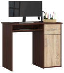 Kirjutuslaud sahtlitega Akord Pin, 90 cm x 50 cm, 74 cm, sonoma tamm v./wenge v.