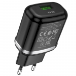 Telefoni laadija Hoco N3, USB, must v., 18 W