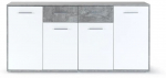Kummut Forte Pilvi NTU241-C251, valge v./hall v., 88.1 cm x 162.3 cm x 34.2 cm