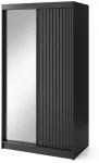 Riidekapp Prescco II, must v., 120 cm x 220 cm x 60 cm, peegliga