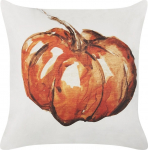 Dekoratiivne padi Beliani Curbita, valge v./oranž v., 45 cm x 45 cm