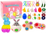 Stressivastane m&auml;nguasi, komplekt Lean Toys Happy Easter, mitmev&auml;rviline, 29 tk