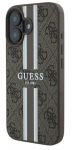 Telefoni &uuml;mbris Guess 4G Printed Stripes MagSafe, Apple iPhone 16 Plus, pruun v.