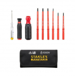 Kruvikeeraja ja otsiku komplekt Stanley, isoleeritud, 10 cm, 10 tk