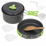K&ouml;&ouml;gikomplekt XL, metall, 15 cm, must v./roheline v., 7 tk