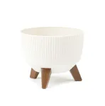Lillepott Lamela Roma 957-74, plastik, &Oslash; 29 cm, kreemjasvalge