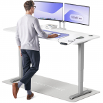 Kirjutuslaud reguleeritava k&otilde;rgusega Desktronic HomePro, 180 cm x 80 cm, 61 - 125.5 cm, valge v./hall v.