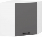 Rrippuv k&ouml;&ouml;gikapp nurga Akord Oliwia W60/60N, valge v./hall v., 60 cm x 30 cm x 58 cm