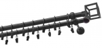Kardinapuu komplekt Olimp Forma, 180 cm, &Oslash; 19 mm, must v.