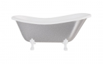 Vann, teisaldatav Besco Otylia Glam, 170 cm x 77 cm x 68.5 cm, ovaalne, valge/h&otilde;be
