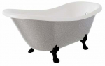Vann, teisaldatav Besco Otylia Glam, 170 cm x 77 cm x 68.5 cm, ovaalne, valge/must