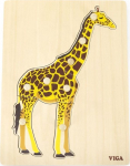 Puidust pusle, kaelkirjak Viga Toys Montessori, kollane v., 8 tk