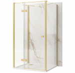 Du&scaron;ikabiin Rea Atlas II KPL-K4876, 3-seinaline, ristk&uuml;lik, aluseta, 120 cm x 90 cm x 200 cm, brushed gold/l&auml;bipaistev