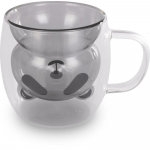 Topeltseinaga klaasist tass Lamart Vaso Panda, must v./l&auml;bipaistev v., 0.250 l