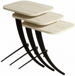 Kohvilaudade komplekt Kalune Design Pion 3, travertine v., 45 cm x 35 cm x 48.5 - 60 cm, 3 tk