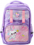 Kooli seljakott Lean Toys Cat, violetne v., 30 cm x 16 cm x 41 cm