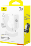 Telefoni laadija Baseus Palm P10111605213-00, USB Type-C, valge v., 30 W