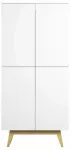 Riidekapp Elme Studios Juva, pruun v./valge matt v., 40 cm x 78 cm x 167.5 cm