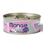Kassi m&auml;rgtoit Monge Delicate Chicken & Ham, kanaliha/sink, 0.08 kg