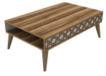Kohvilaud Kalune Design City, kreemjasvalge/p&auml;hklipuu v., 105 cm x 60 cm x 36.6 cm